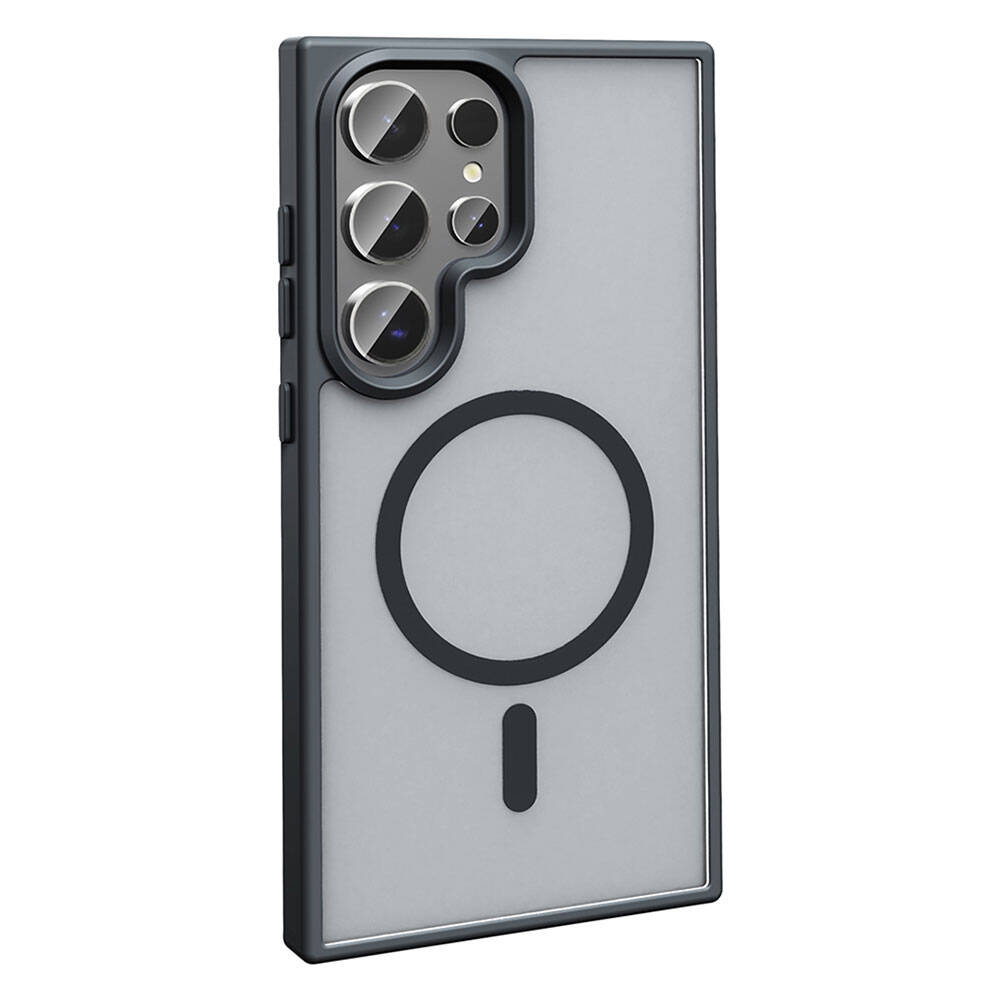 Galaxy S23 Ultra Kılıf Magsafe Şarj Özellikli Mat Arka Yüzey Zore Sio Kapak Siyah