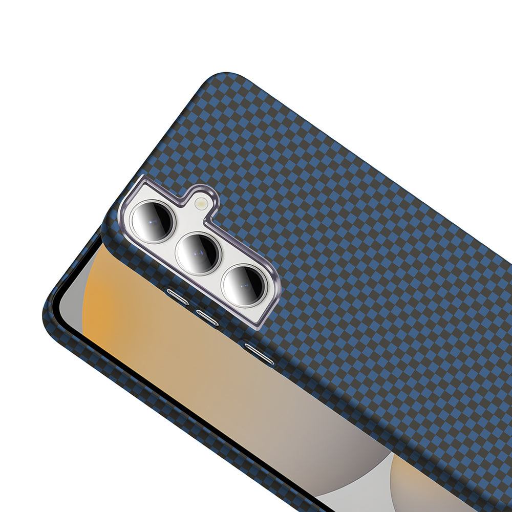 Galaxy S24 FE Kılıf M-safe Şarj Özellikli Karbon Fiber Görünümlü Zore Gros Kapak Gold-Siyah