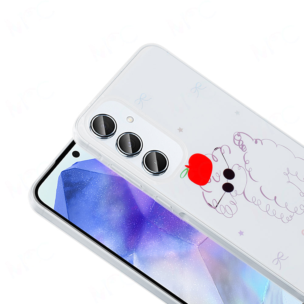 Galaxy S24 FE Kılıf Şeffaf Figürlü Zore Folk Sert Kapak Sevimli Köpek