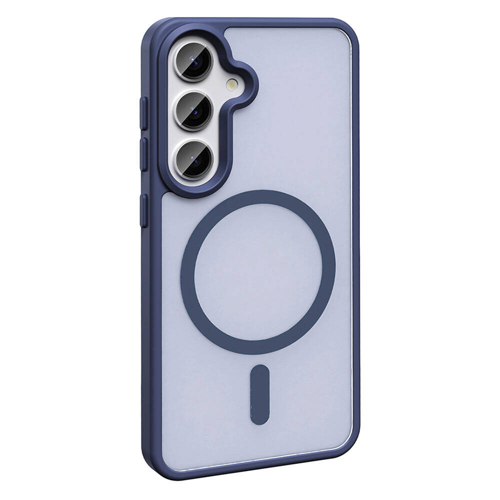 Galaxy S24 Kılıf Magsafe Şarj Özellikli Mat Arka Yüzey Zore Sio Kapak Koyu Mor