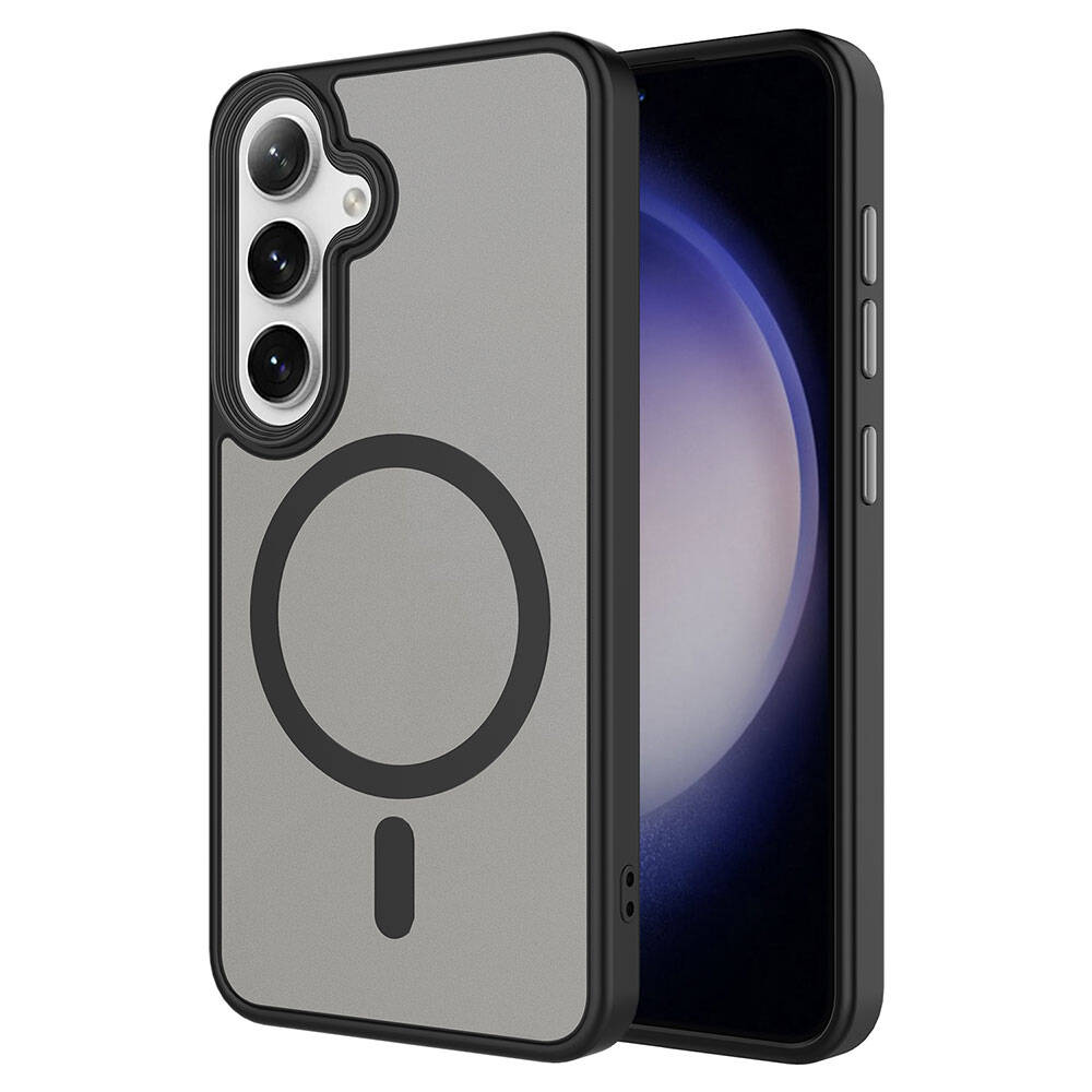 Galaxy S24 Kılıf Sert PC Arka Yüzey Wireless Şarj Özellikli Zore Flet Magsafe Kapak Lila