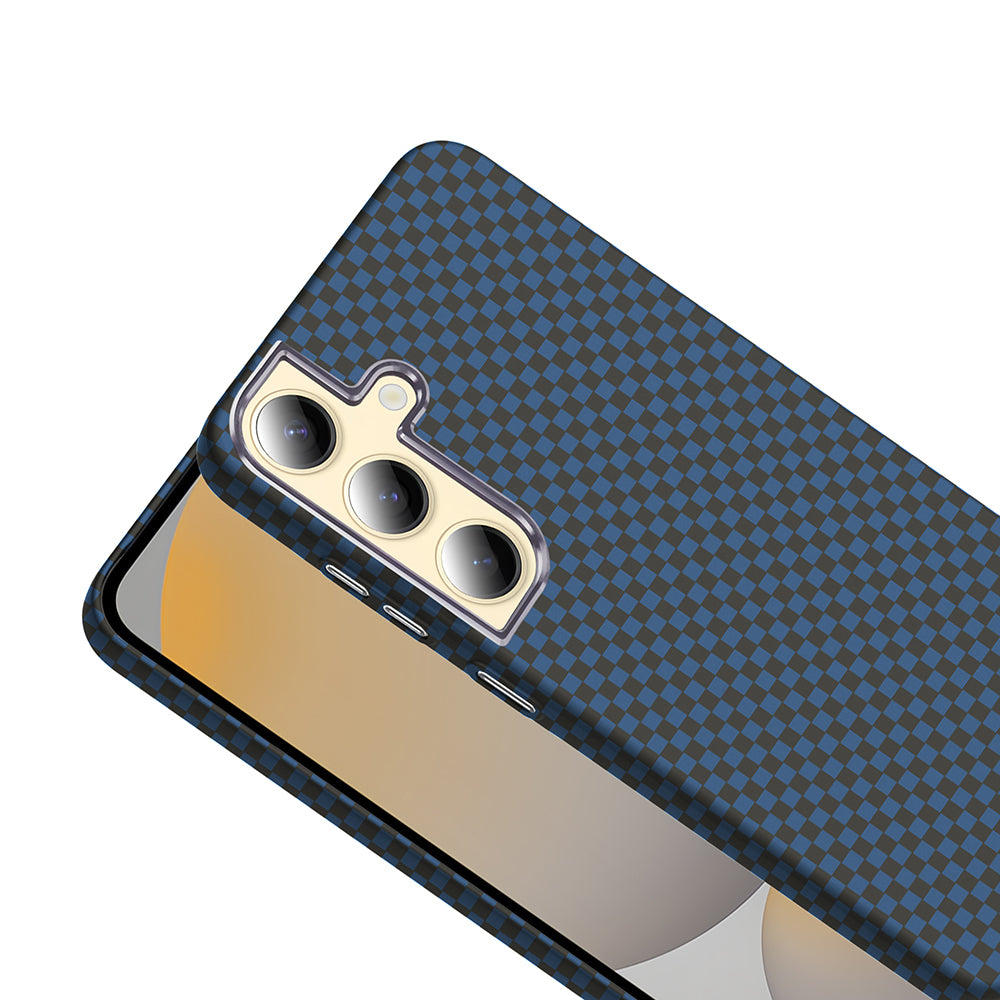 Galaxy S24 Plus Kılıf M-safe Şarj Özellikli Karbon Fiber Görünümlü Zore Gros Kapak Siyah-Lacivert