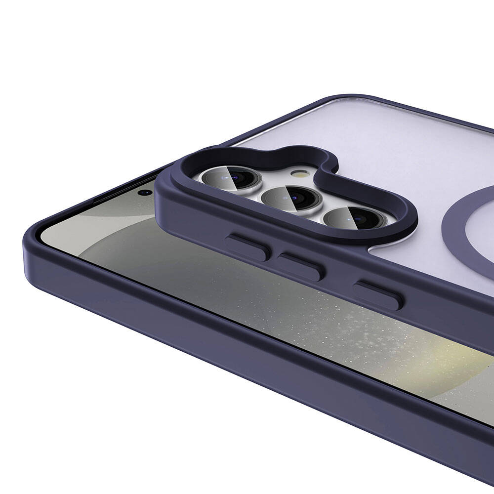 Galaxy S24 Plus Kılıf Magsafe Şarj Özellikli Mat Arka Yüzey Zore Sio Kapak Koyu Mor