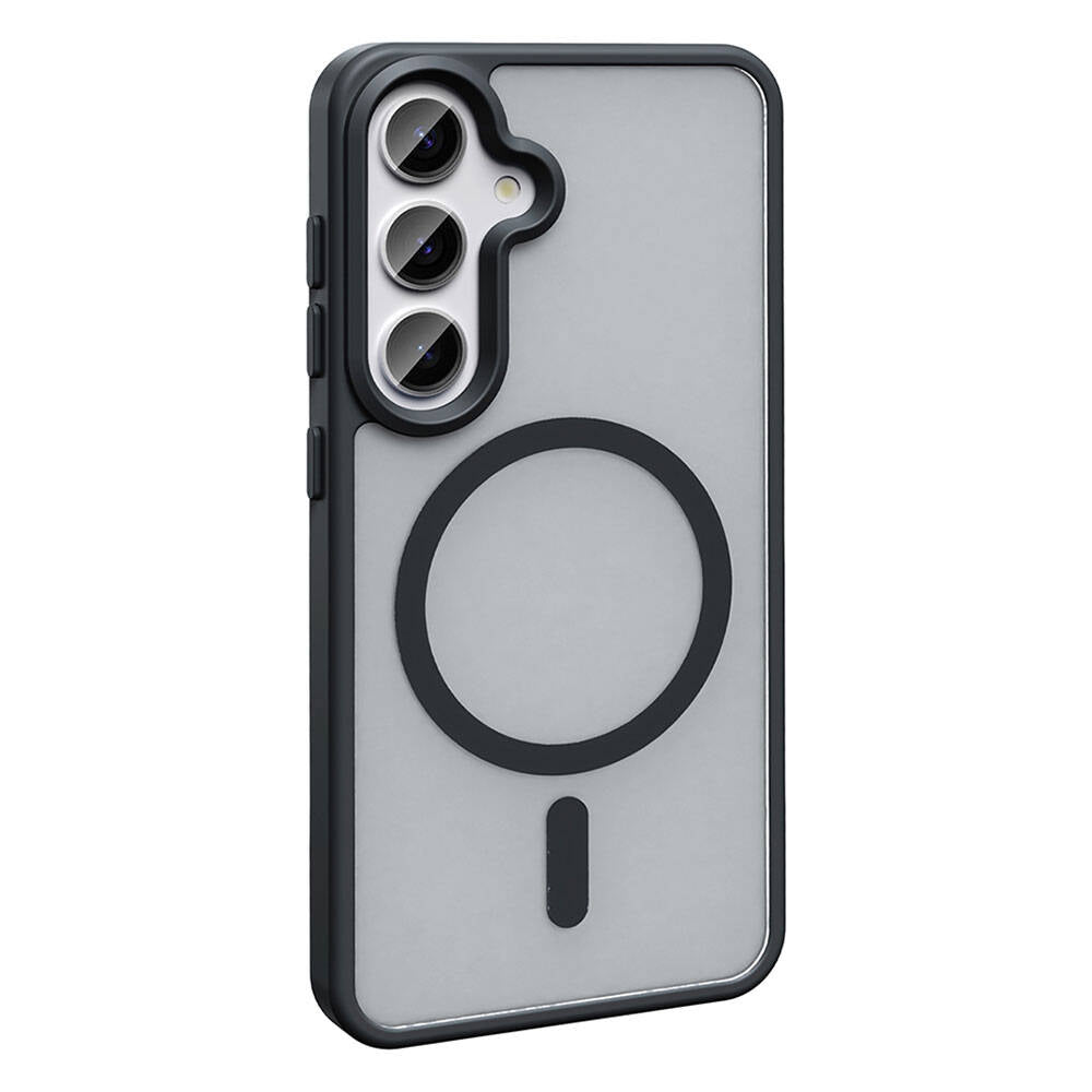 Galaxy S24 Plus Kılıf Magsafe Şarj Özellikli Mat Arka Yüzey Zore Sio Kapak Koyu Yeşil