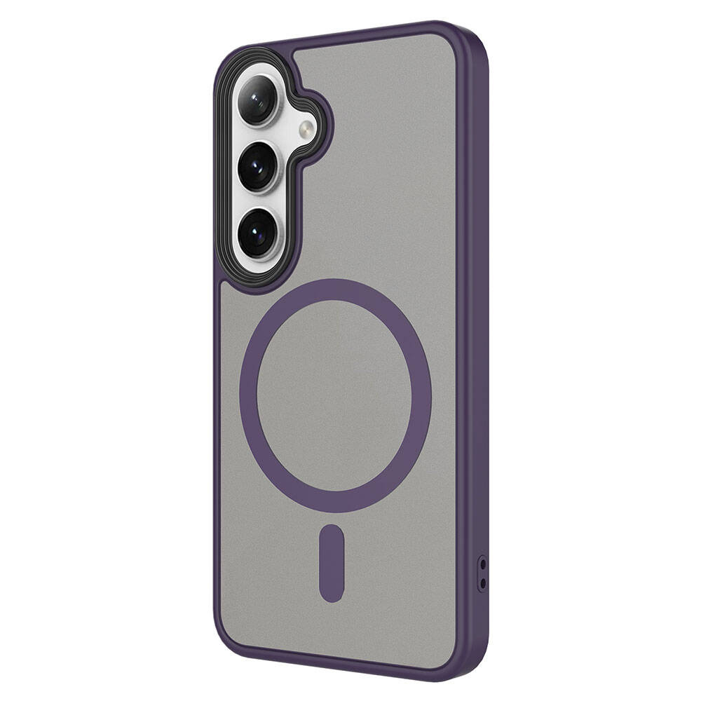 Galaxy S24 Plus Kılıf Sert PC Arka Yüzey Wireless Şarj Özellikli Zore Flet Magsafe Kapak Siyah