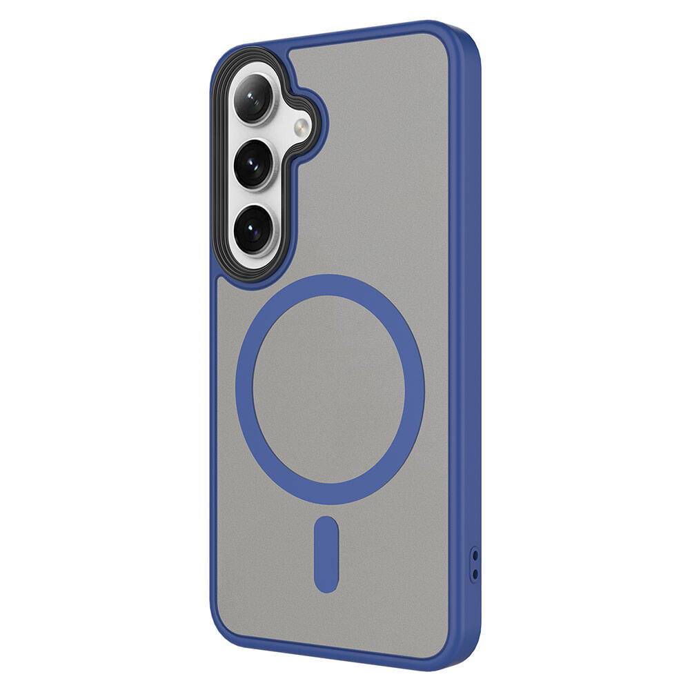 Galaxy S24 Plus Kılıf Sert PC Arka Yüzey Wireless Şarj Özellikli Zore Flet Magsafe Kapak Derin Mor