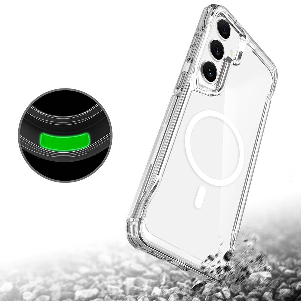 Galaxy S24 Plus Kılıf Zore Magsafe Şarj Özellikli T-Max Magsafe Kapak Renksiz