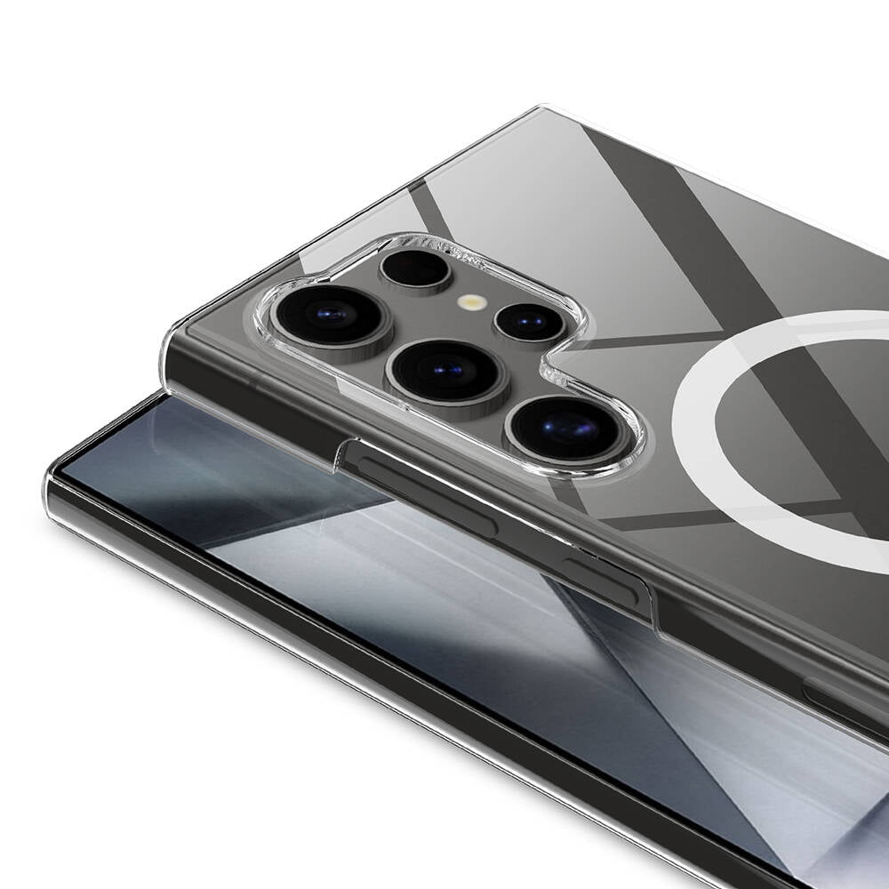 Galaxy S24 Ultra Kılıf Kamera Korumalı Magsafe Sert PC Zore Porto Kapak Renksiz