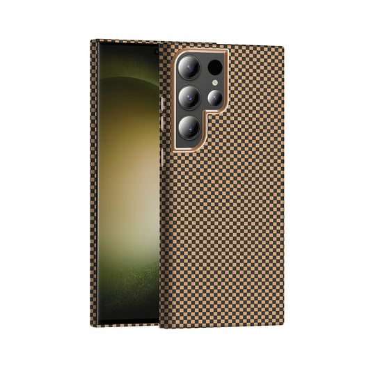 Galaxy S24 Ultra Kılıf M-safe Şarj Özellikli Karbon Fiber Görünümlü Zore Gros Kapak Desert Titanyum