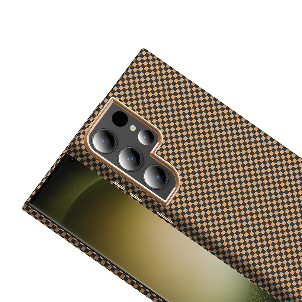 Galaxy S24 Ultra Kılıf M-safe Şarj Özellikli Karbon Fiber Görünümlü Zore Gros Kapak Gri-Siyah