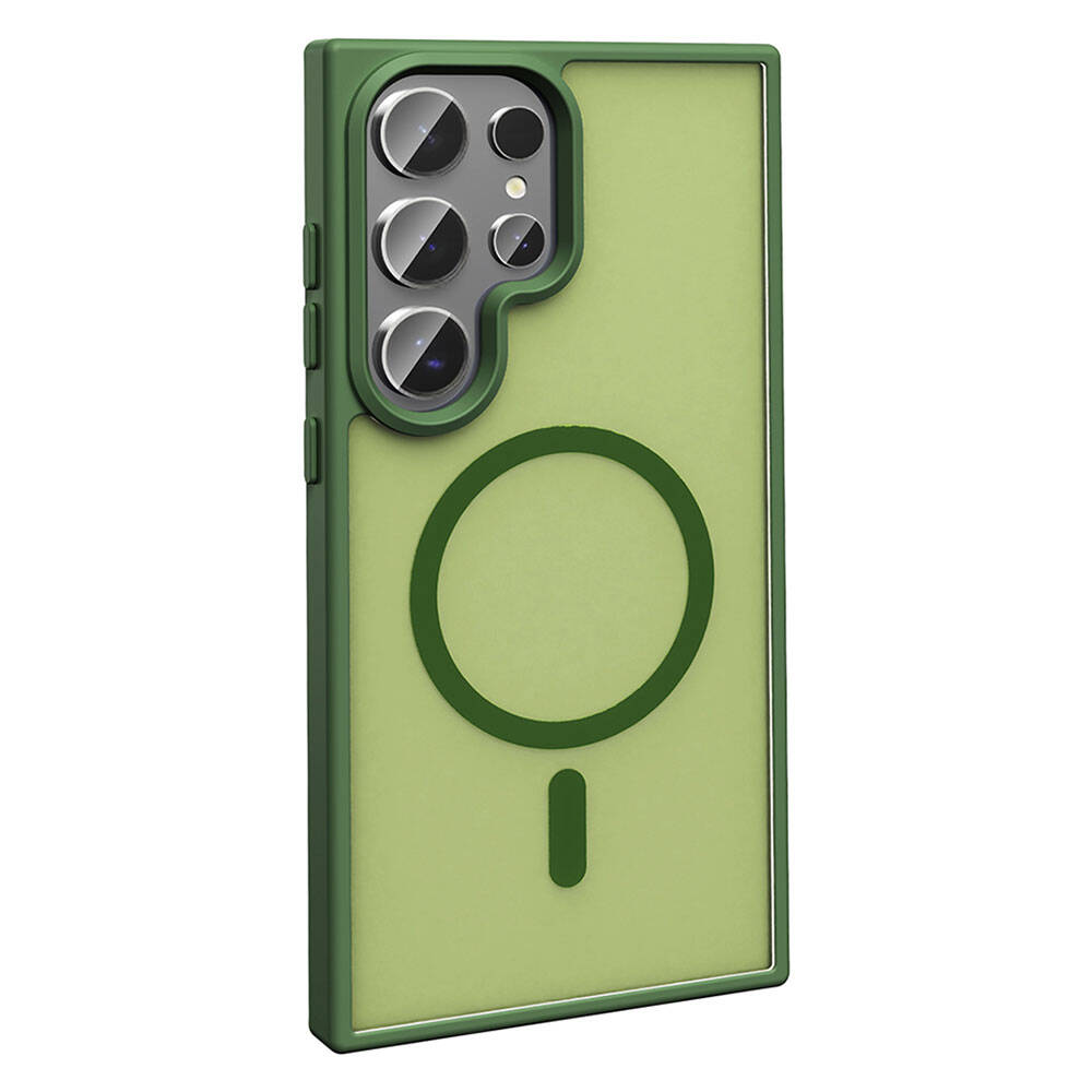 Galaxy S24 Ultra Kılıf Magsafe Şarj Özellikli Mat Arka Yüzey Zore Sio Kapak Koyu Mor