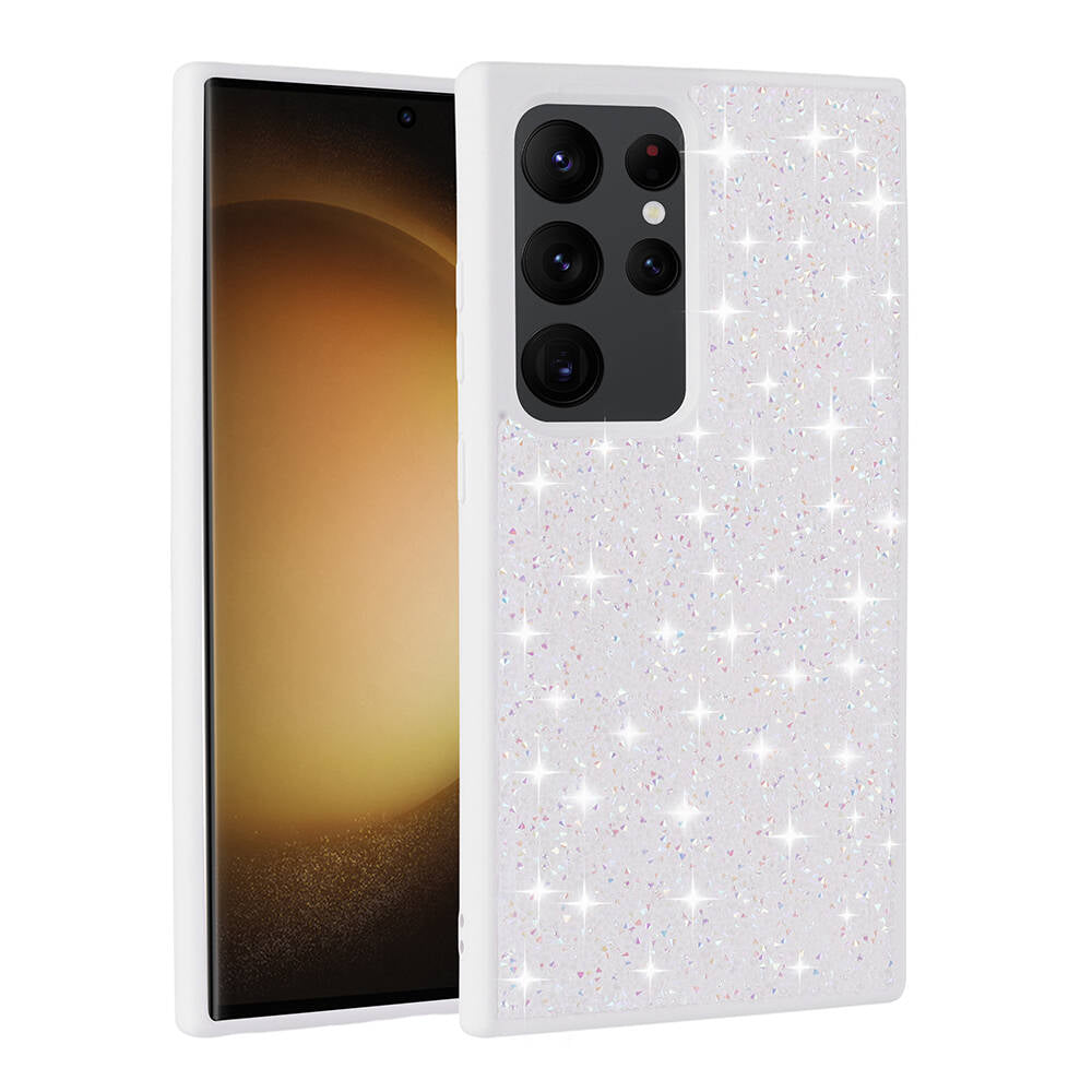 Galaxy S24 Ultra Kılıf Parlak Taşlı Tasarım Zore Pırlanta Kapak Lila