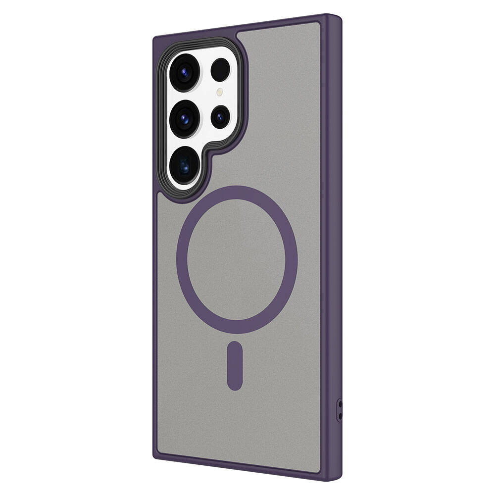 Galaxy S24 Ultra Kılıf Sert PC Arka Yüzey Wireless Şarj Özellikli Zore Flet Magsafe Kapak Koyu Yeşil