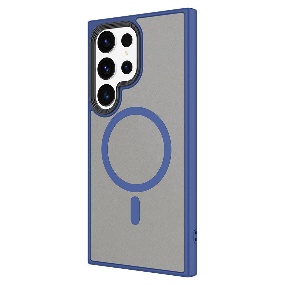 Galaxy S24 Ultra Kılıf Sert PC Arka Yüzey Wireless Şarj Özellikli Zore Flet Magsafe Kapak Siyah