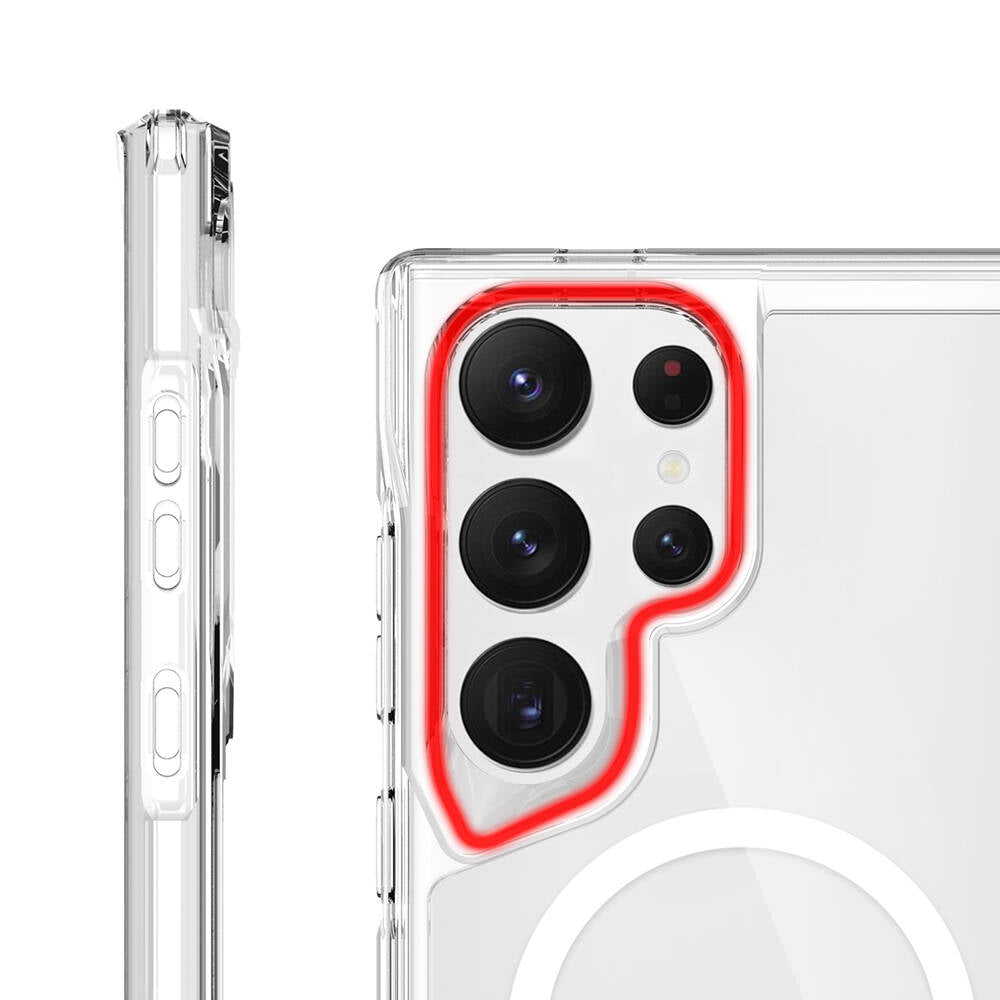 Galaxy S24 Ultra Kılıf Zore Magsafe Şarj Özellikli T-Max Magsafe Kapak Renksiz