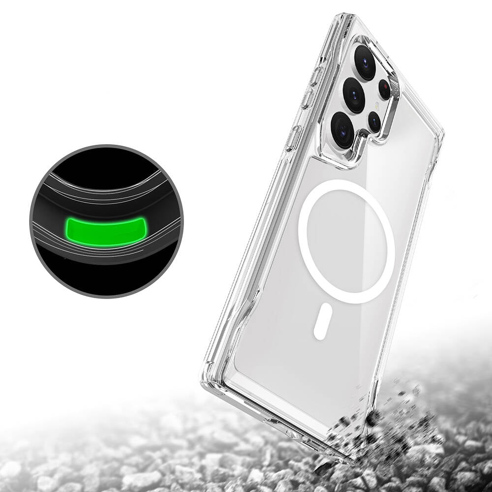 Galaxy S24 Ultra Kılıf Zore Magsafe Şarj Özellikli T-Max Magsafe Kapak Renksiz