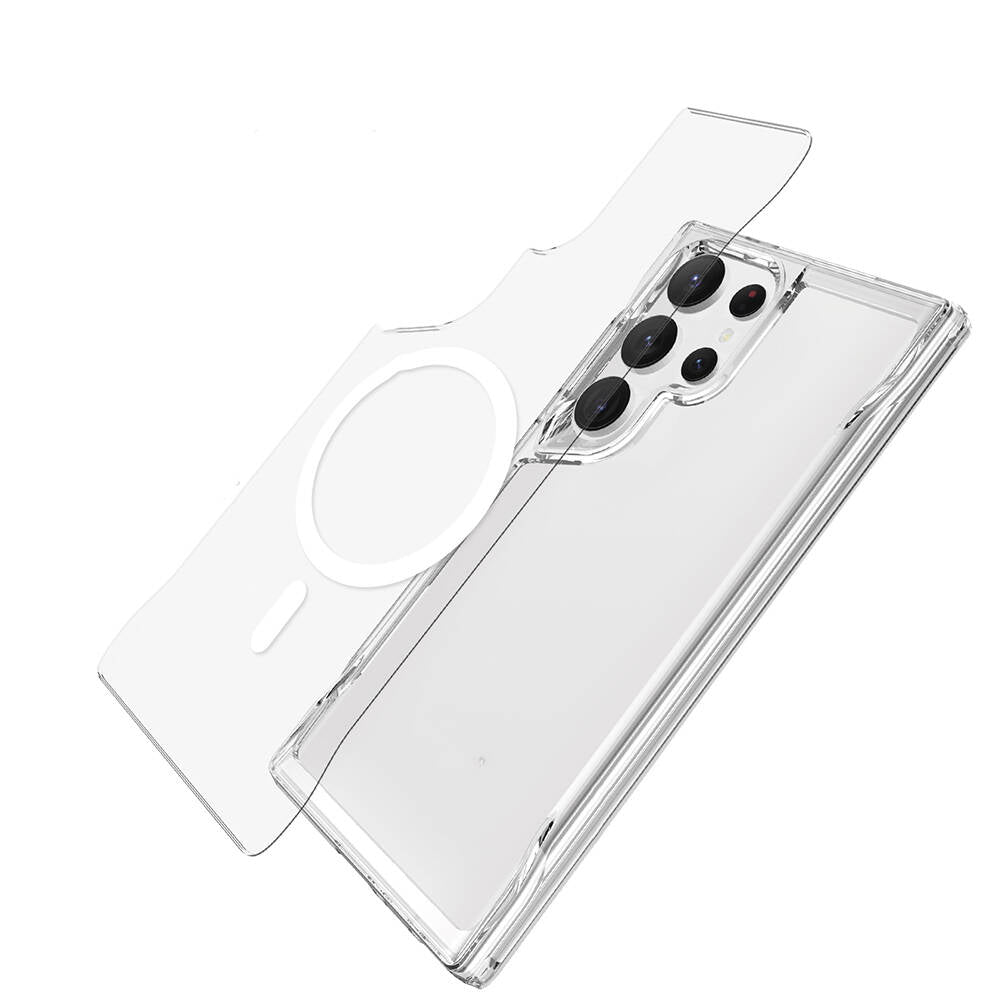 Galaxy S24 Ultra Kılıf Zore Magsafe Şarj Özellikli T-Max Magsafe Kapak Renksiz