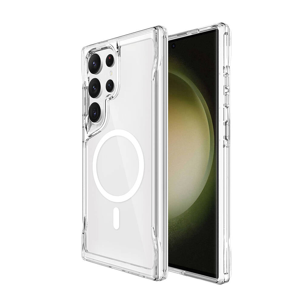 Galaxy S24 Ultra Kılıf Zore Magsafe Şarj Özellikli T-Max Magsafe Kapak Renksiz