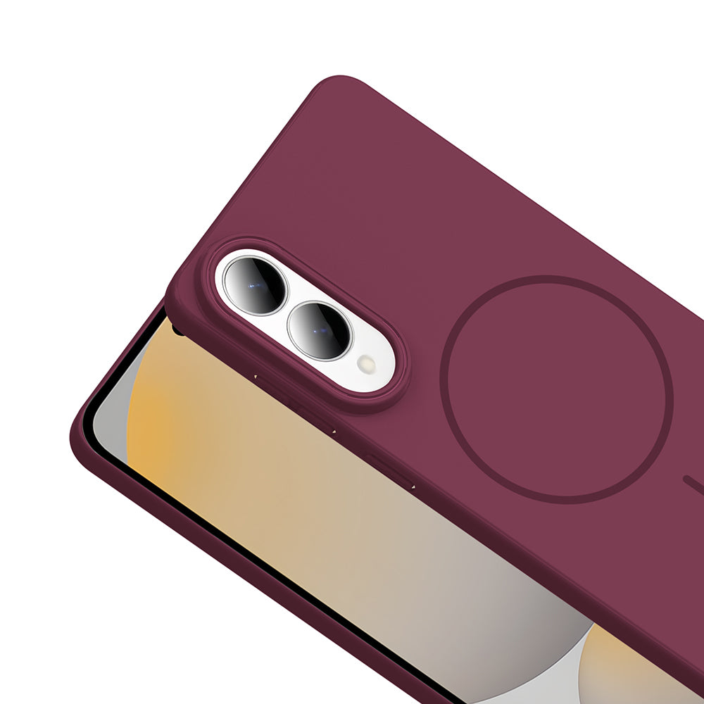 Galaxy S25 Edge Kılıf M-safe Şarj Özellikli Zore Ruby Sert Kapak Desert Titanyum