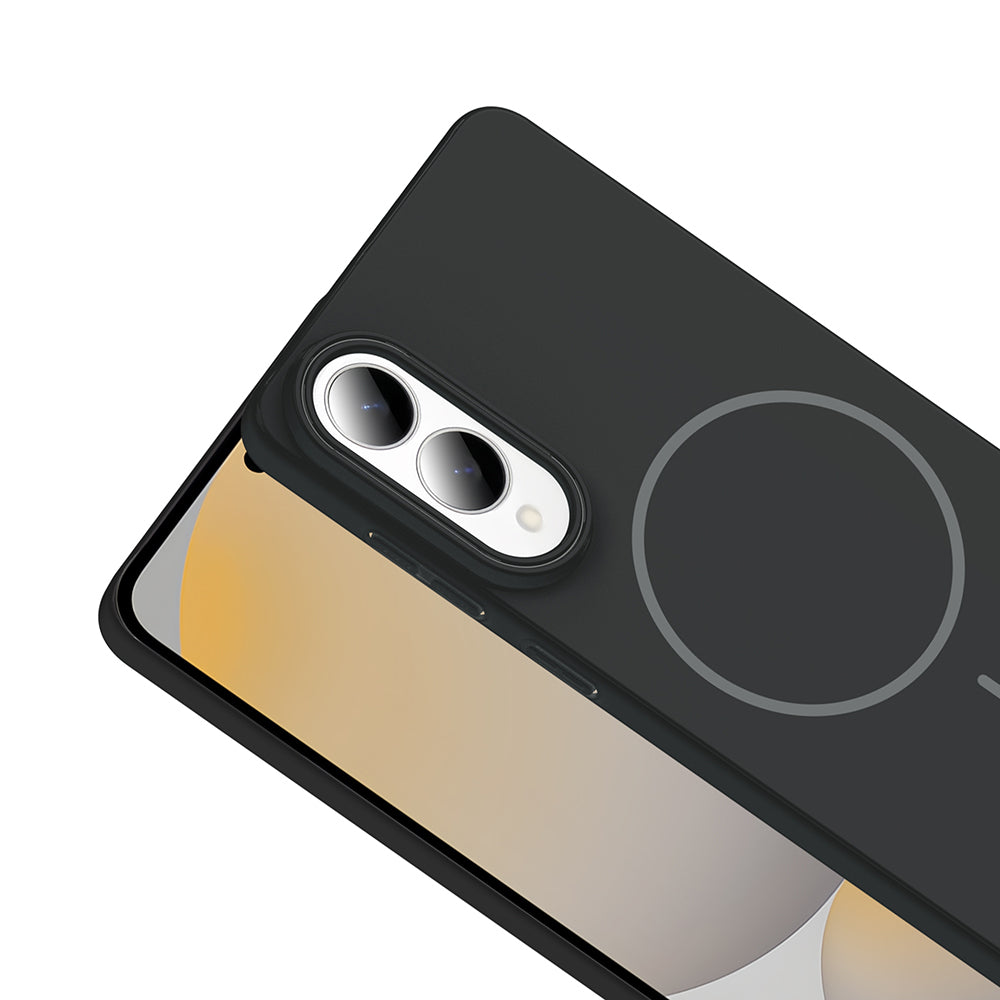 Galaxy S25 Edge Kılıf M-safe Şarj Özellikli Zore Ruby Sert Kapak Gri