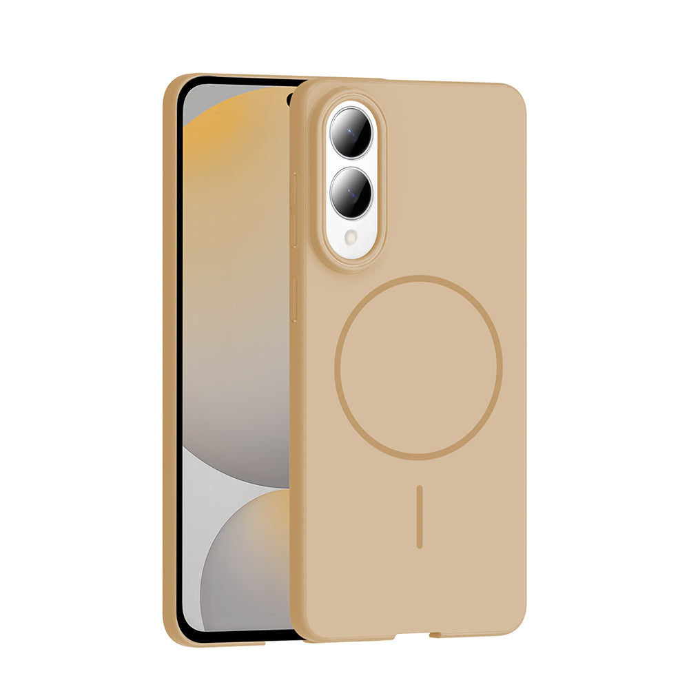 Galaxy S25 Edge Kılıf M-safe Şarj Özellikli Zore Ruby Sert Kapak Desert Titanyum