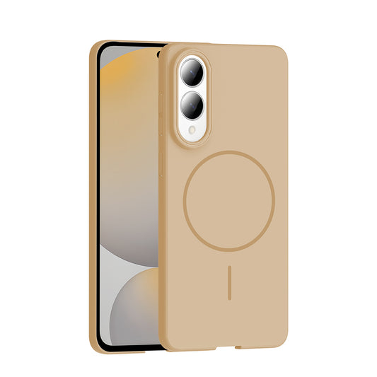 Galaxy S25 Edge Kılıf M-safe Şarj Özellikli Zore Ruby Sert Kapak Desert Titanyum