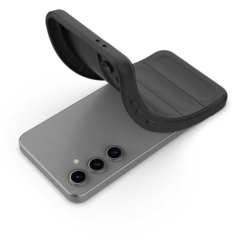 Galaxy S25 FE Kılıf Esnek TPU Oyuklu Arka Yüzey Tasarımlı Zore Etnik Silikon Kapak Siyah