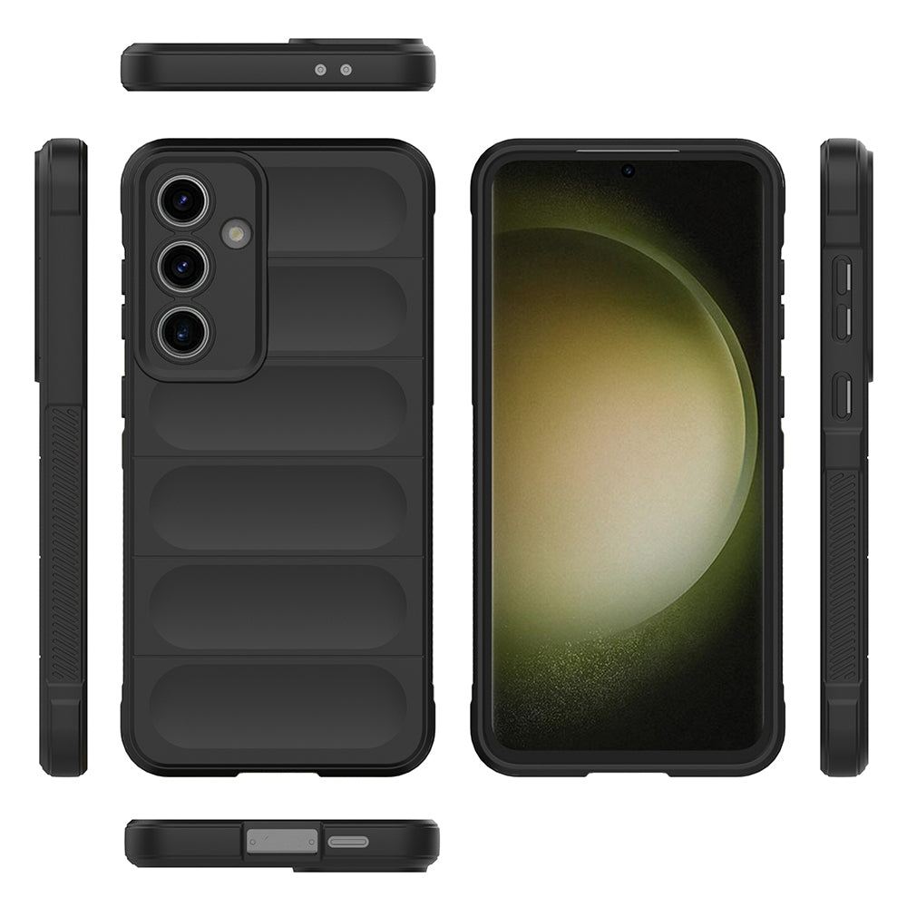 Galaxy S25 FE Kılıf Esnek TPU Oyuklu Arka Yüzey Tasarımlı Zore Etnik Silikon Kapak Lacivert