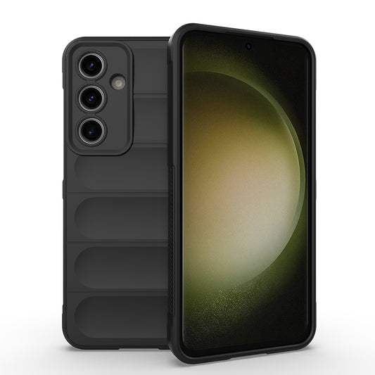 Galaxy S25 FE Kılıf Esnek TPU Oyuklu Arka Yüzey Tasarımlı Zore Etnik Silikon Kapak Siyah