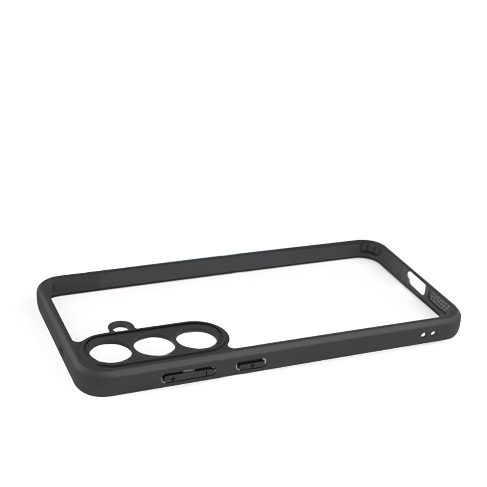 Galaxy S25 FE Kılıf Kamera Korumalı Şeffaf Arka Yüzey Zore New Roll Kapak Siyah