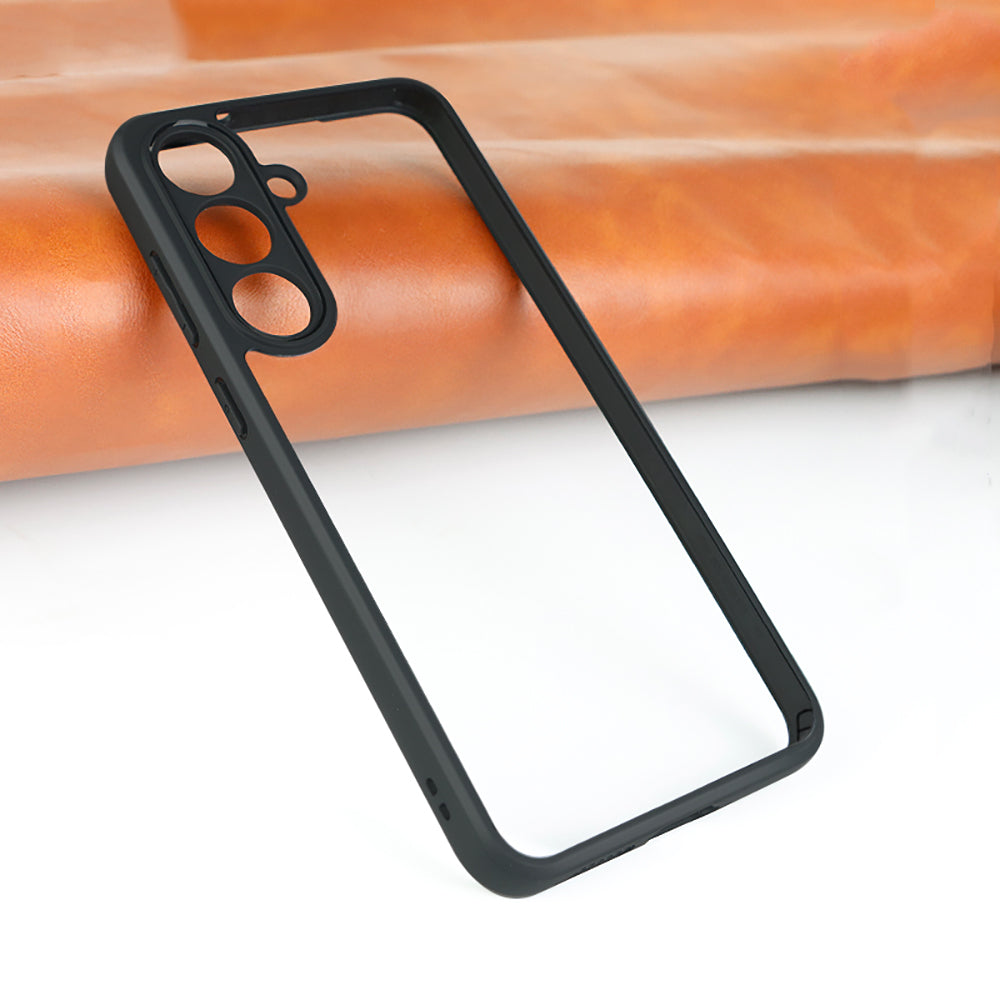 Galaxy S25 FE Kılıf Kamera Korumalı Şeffaf Arka Yüzey Zore New Roll Kapak Siyah