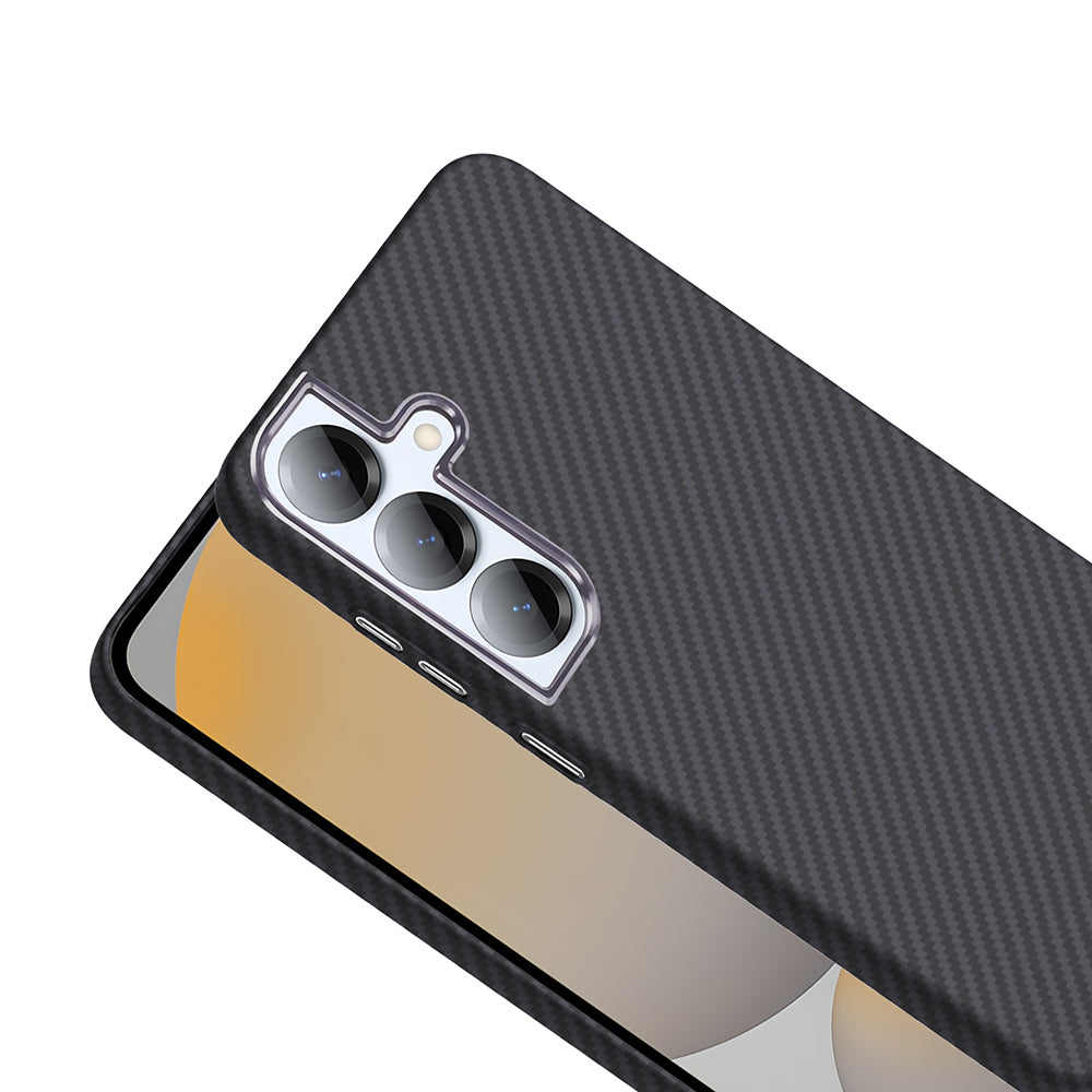 Galaxy S25 Kılıf M-safe Şarj Özellikli Karbon Fiber Görünümlü Zore Gros Kapak Lacivert