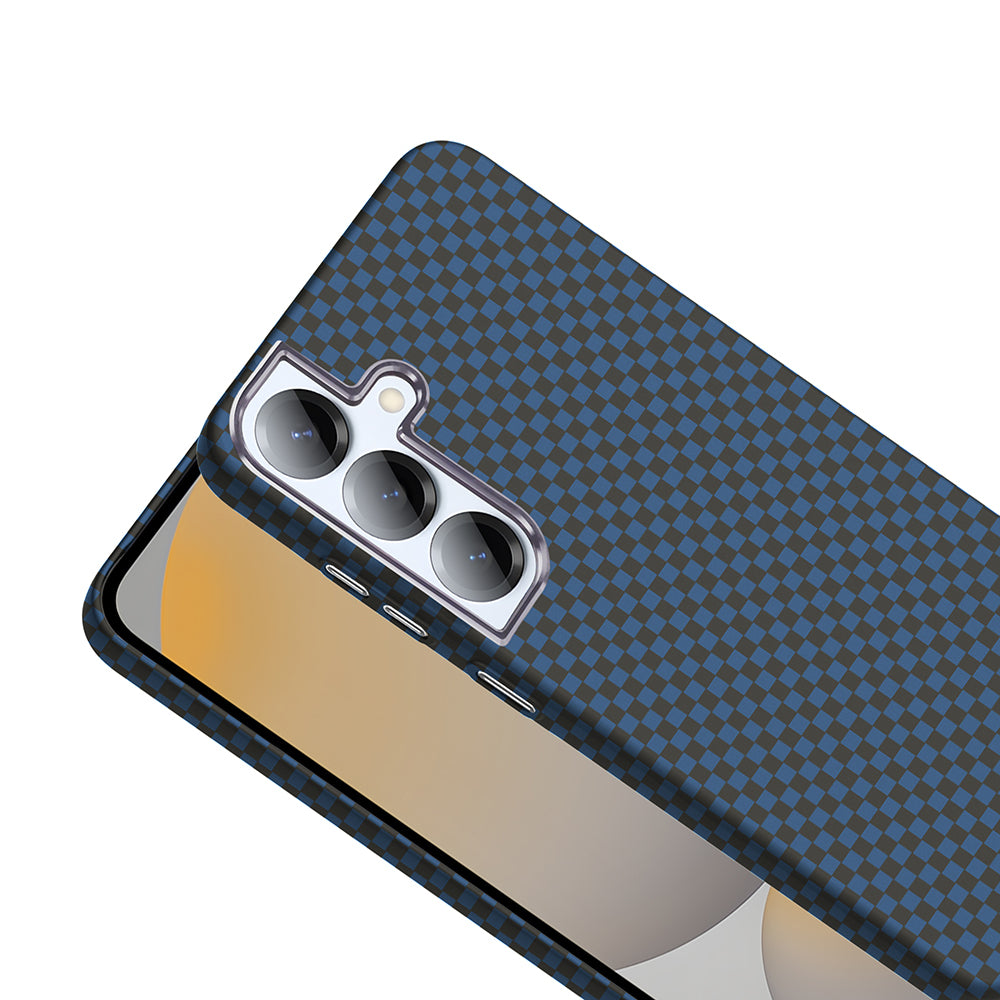 Galaxy S25 Kılıf M-safe Şarj Özellikli Karbon Fiber Görünümlü Zore Gros Kapak Lacivert