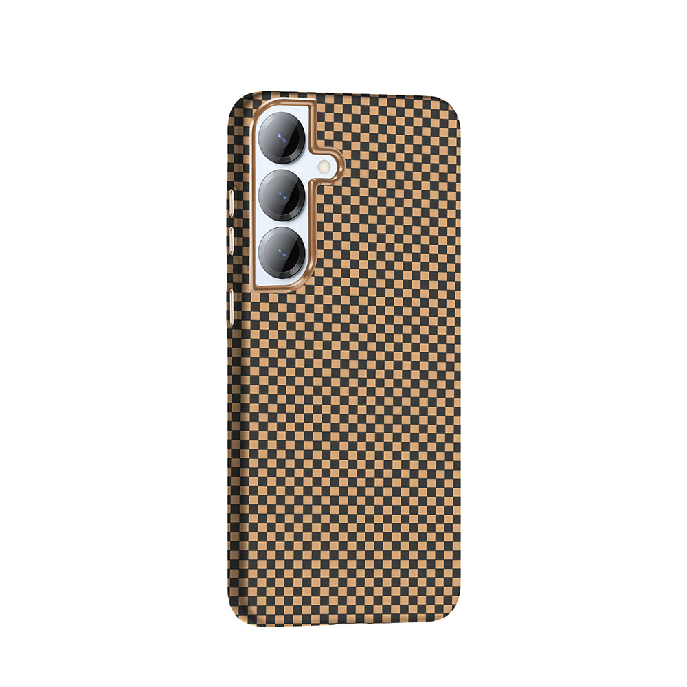 Galaxy S25 Plus Kılıf M-safe Şarj Özellikli Karbon Fiber Görünümlü Zore Gros Kapak Gri-Siyah