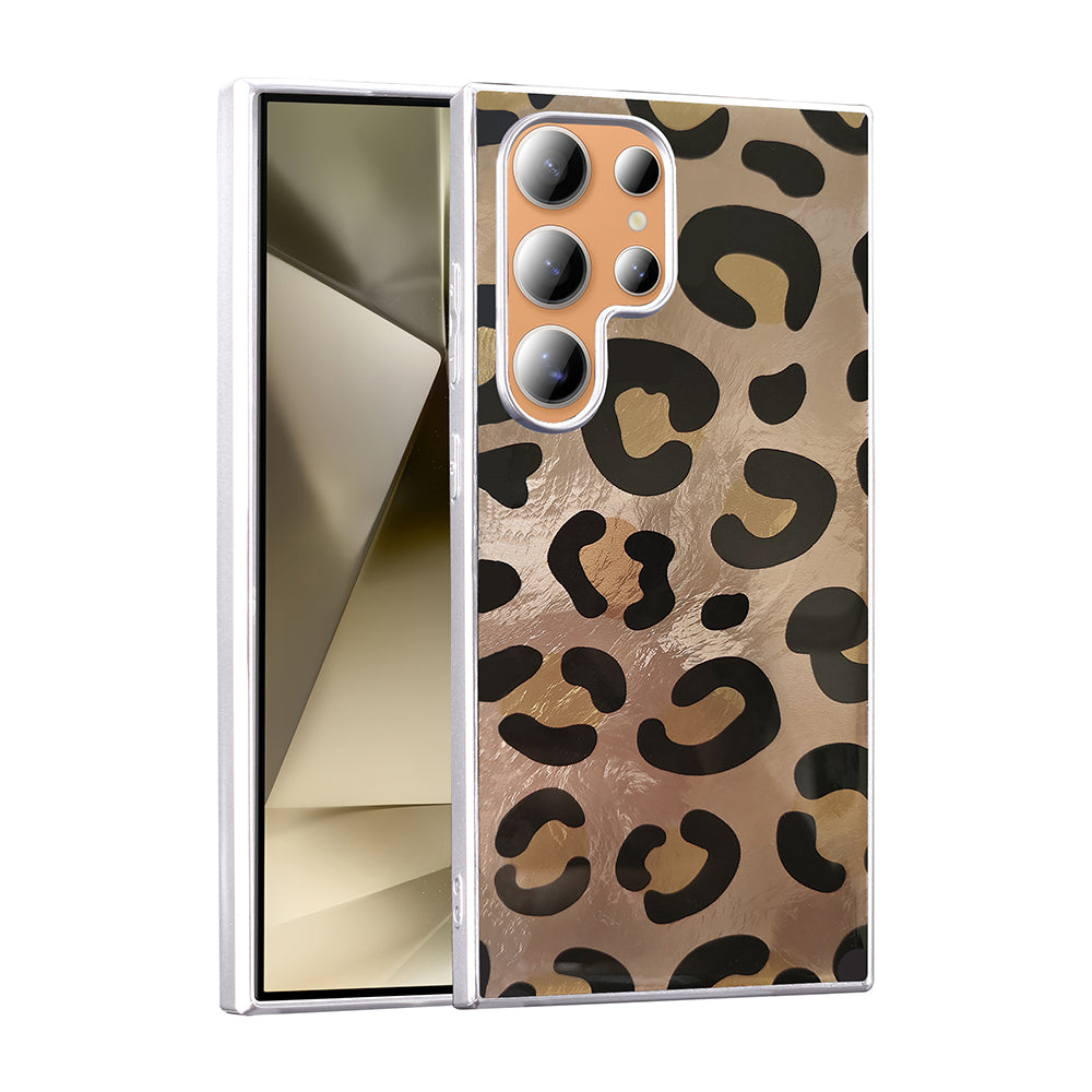 Galaxy S25 Ultra Kılıf Desenli Zore Mep Kapak Gold Leopar
