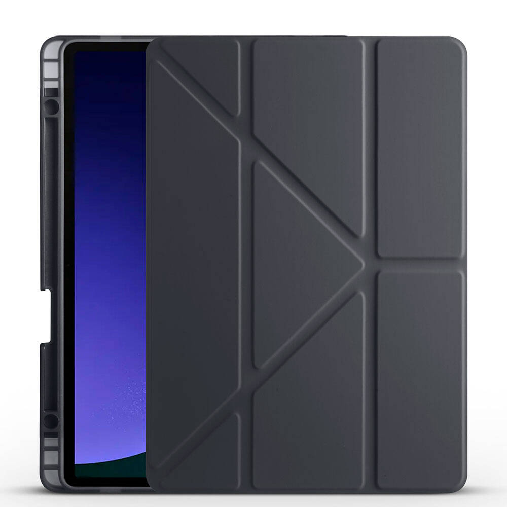 Galaxy Tab S10 FE Kılıf Zore Tri Folding Kalem Bölmeli Standlı Kılıf Yeşil