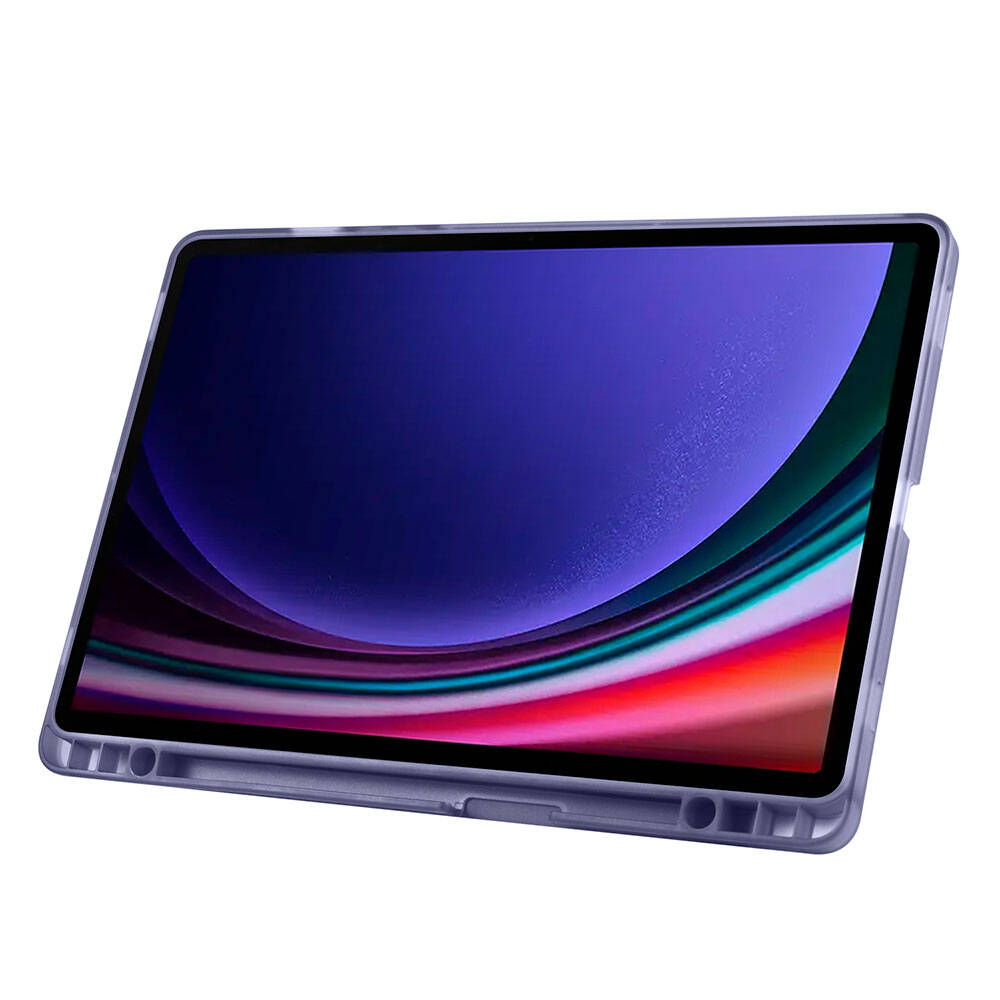 Galaxy Tab S10 FE Kılıf Zore Tri Folding Kalem Bölmeli Standlı Kılıf Rose Gold