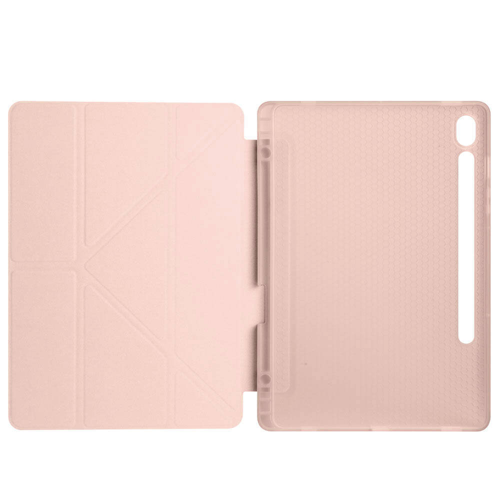 Galaxy Tab S10 FE Kılıf Zore Tri Folding Kalem Bölmeli Standlı Kılıf Kırmızı