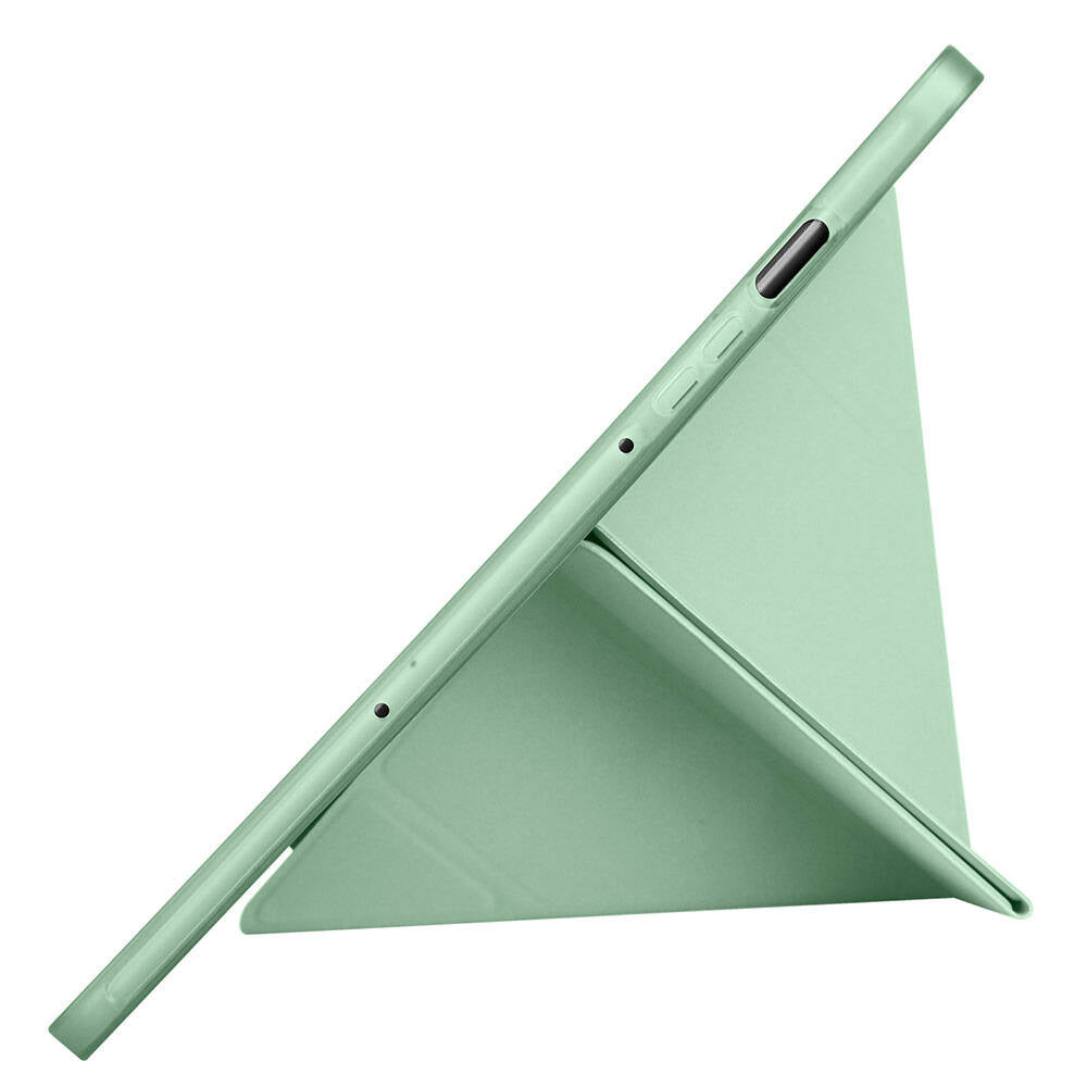 Galaxy Tab S10 FE Kılıf Zore Tri Folding Kalem Bölmeli Standlı Kılıf Koyu Yeşil