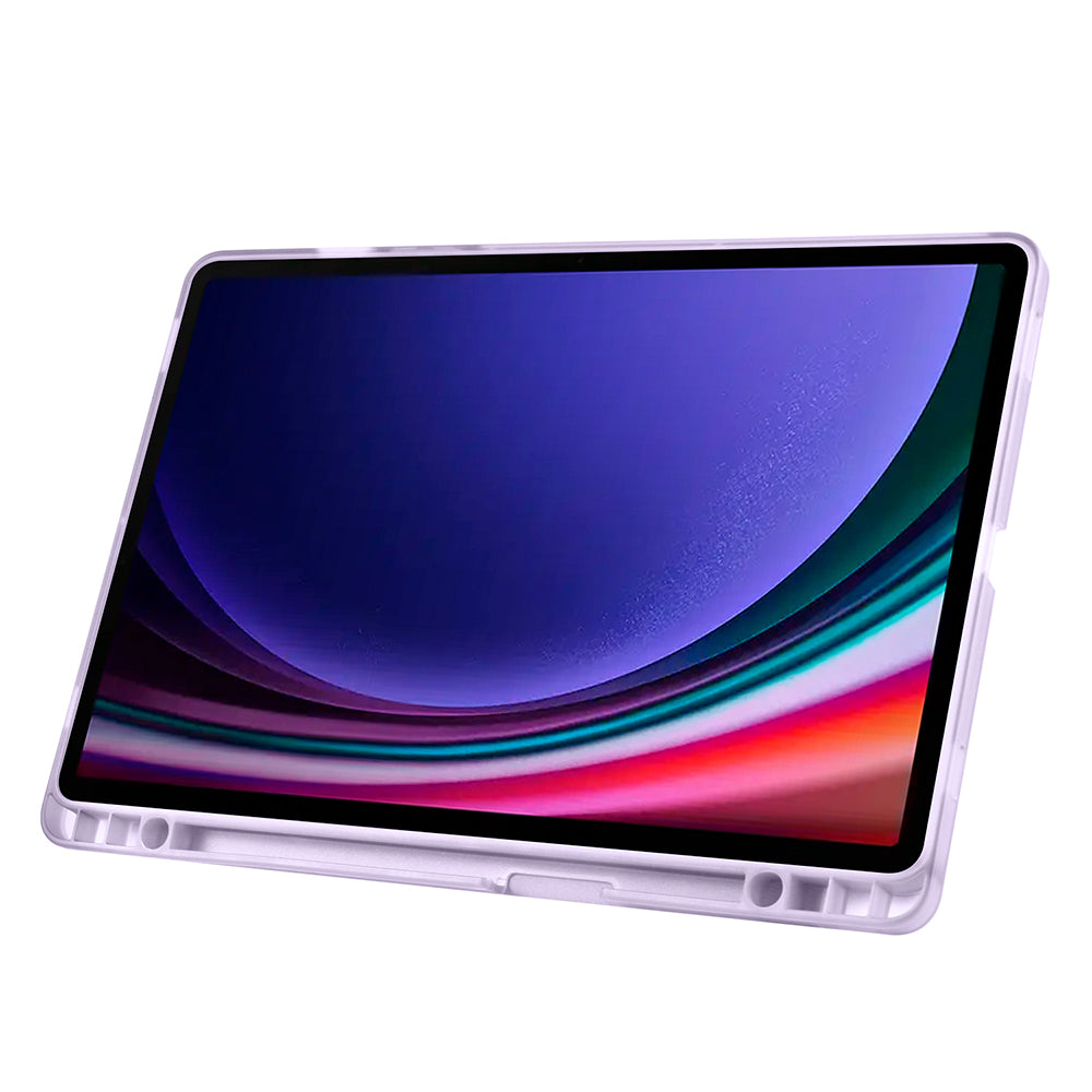 Galaxy Tab S10 FE Kılıf Zore Tri Folding Kalem Bölmeli Standlı Kılıf Mor