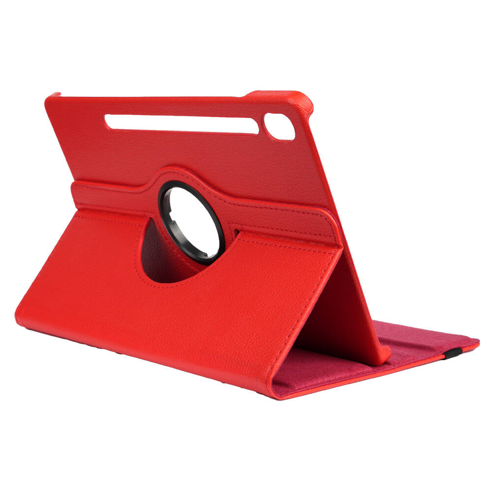 Galaxy Tab S10 FE Zore Dönebilen Standlı Kılıf Kırmızı
