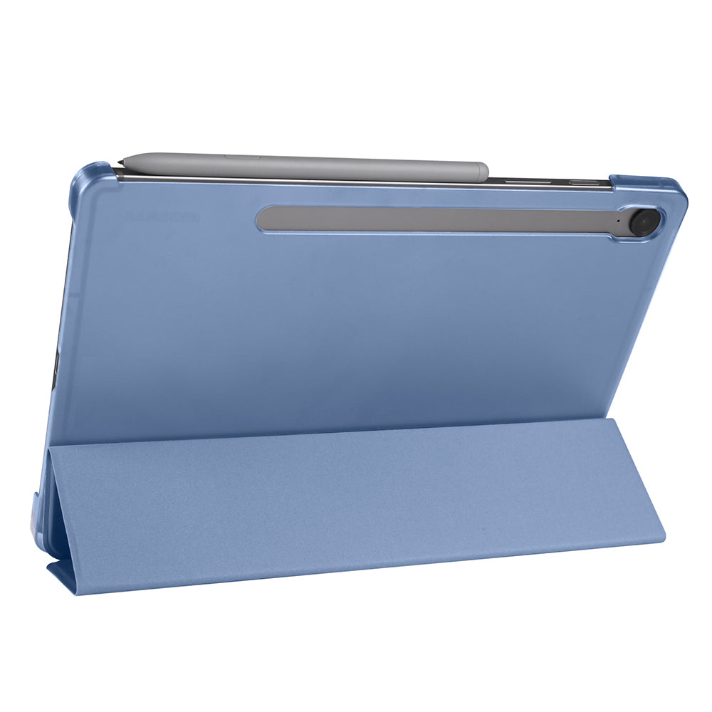 Galaxy Tab S10 FE Zore Smart Cover Kalem Bölmeli Standlı 1-1 Kılıf Petrol Mavi