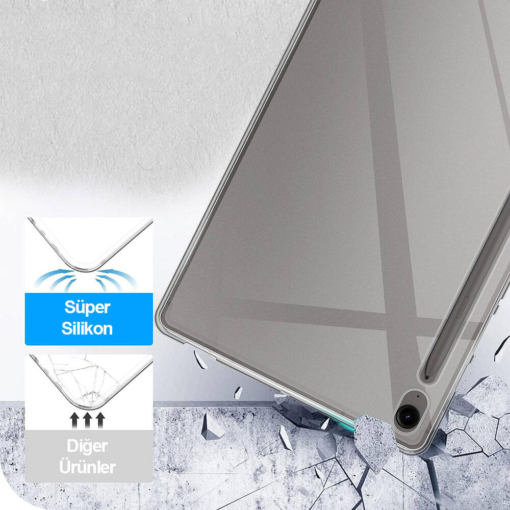 Galaxy Tab S10 Lite Kılıf Zore Tablet Süper Silikon Kapak Renksiz