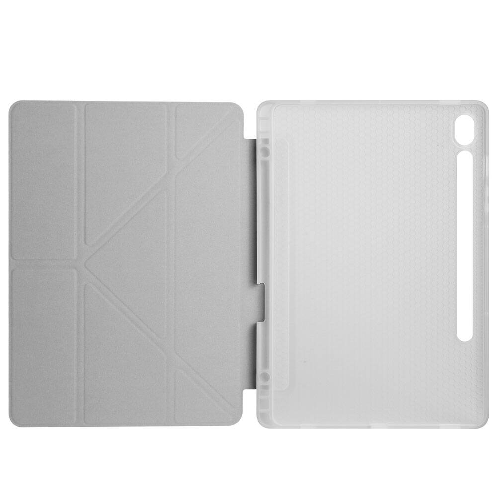 Galaxy Tab S10 Lite Kılıf Zore Tri Folding Kalem Bölmeli Standlı Kılıf Koyu Yeşil