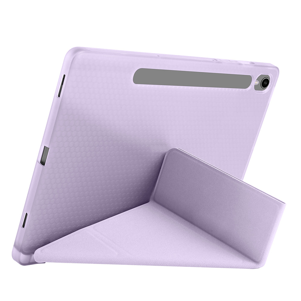 Galaxy Tab S10 Lite Kılıf Zore Tri Folding Kalem Bölmeli Standlı Kılıf Gri