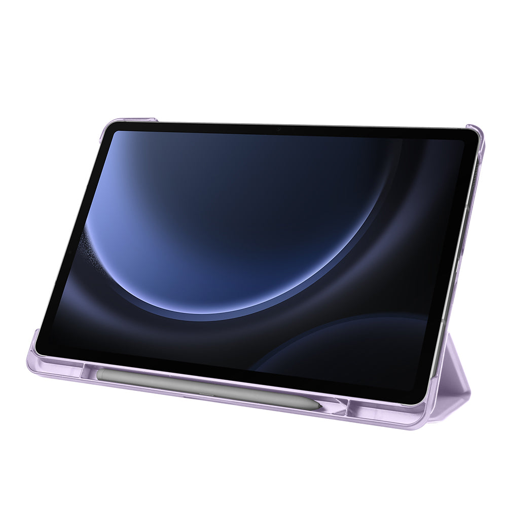 Galaxy Tab S9 FE Zore Smart Cover Kalem Bölmeli Standlı 1-1 Kılıf Lila