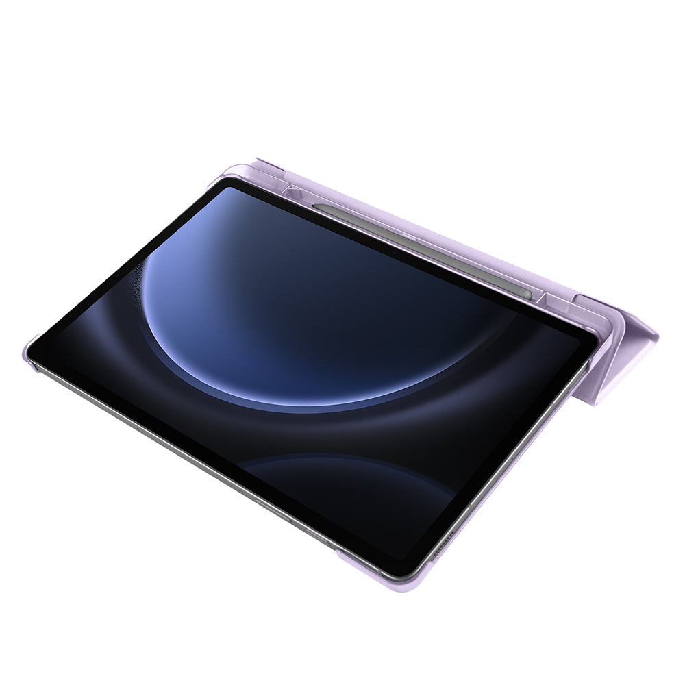 Galaxy Tab S9 FE Zore Smart Cover Kalem Bölmeli Standlı 1-1 Kılıf Petrol Mavi