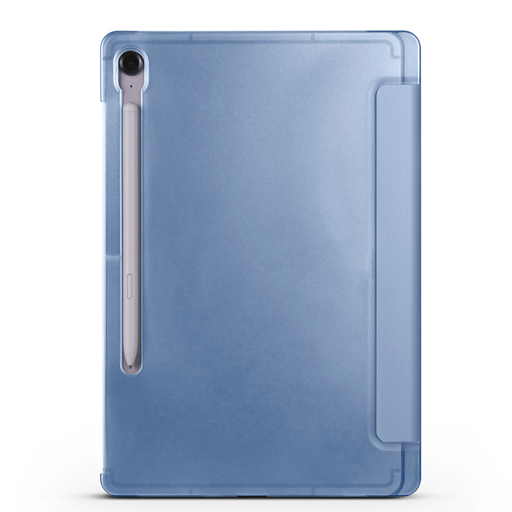 Galaxy Tab S9 FE Zore Smart Cover Kalem Bölmeli Standlı 1-1 Kılıf Petrol Mavi