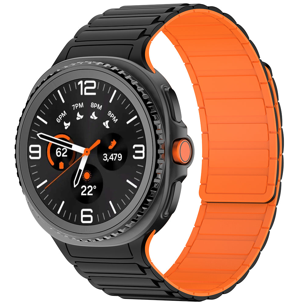 Galaxy Watch 8 Zore KRD-146 Silikon Kordon Strap Kayış Gri-Turuncu