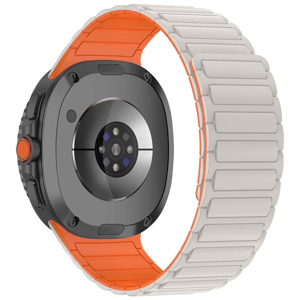 Galaxy Watch 8 Zore KRD-146 Silikon Kordon Strap Kayış Starlight-Turuncu